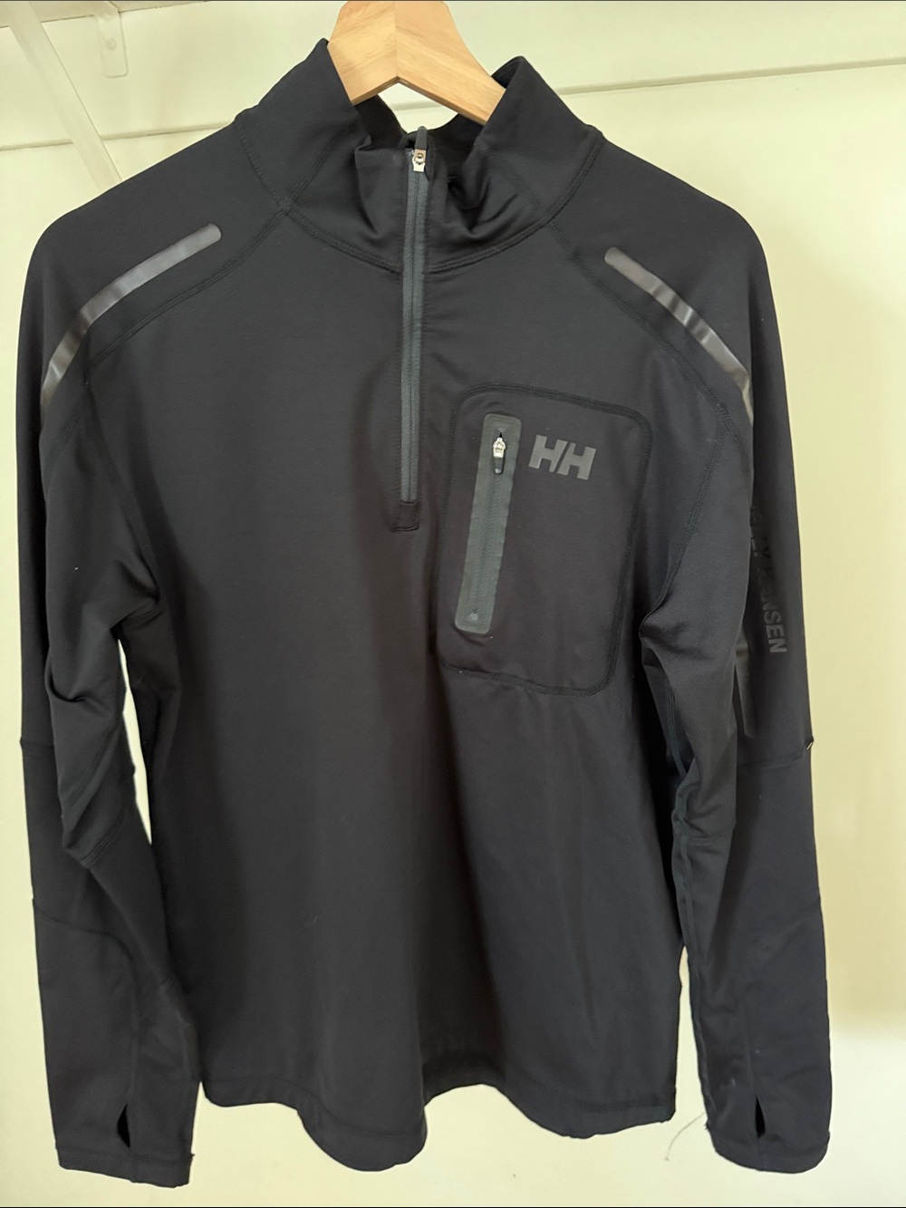 Helly Hansen Black Quarter-Zip Training Top with Chest Pocket